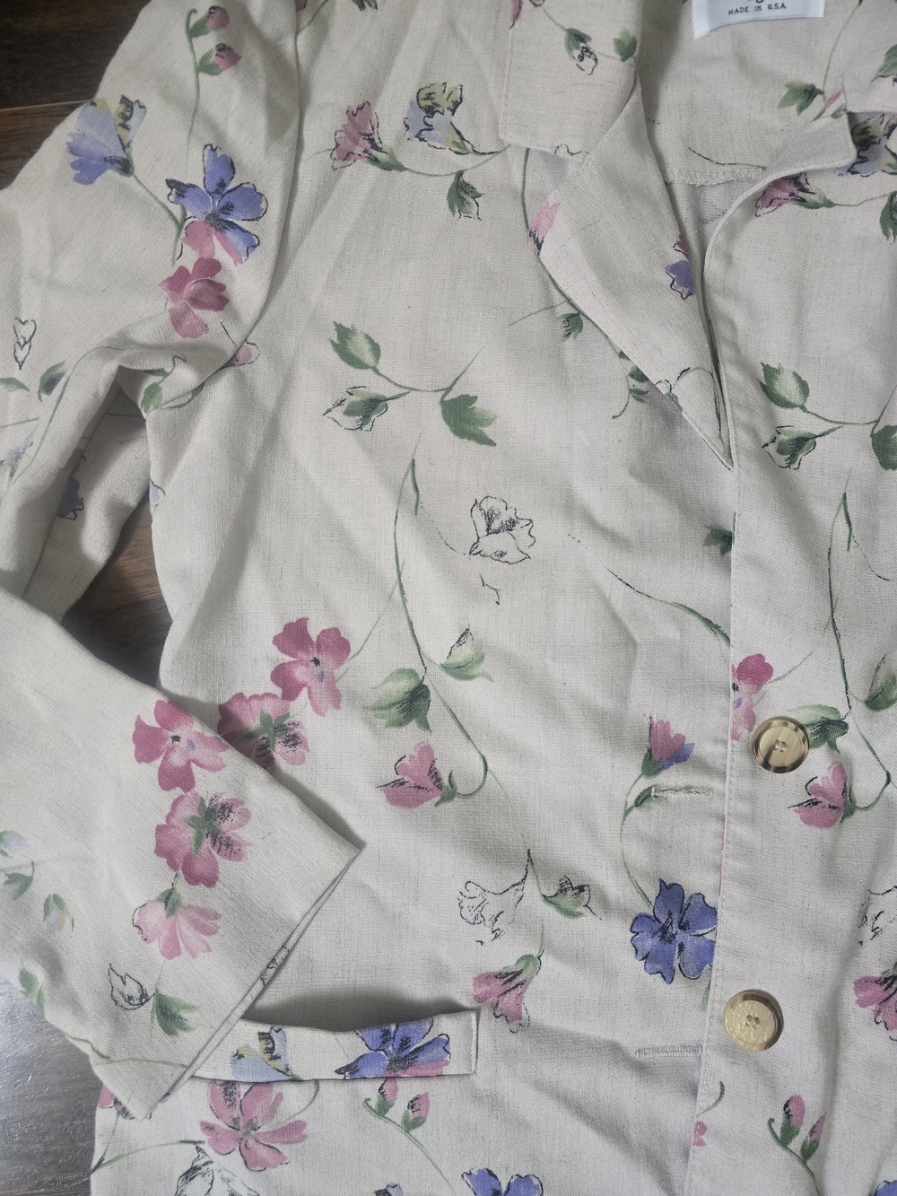 Alfred Dunner | Vintage Floral Power Blazer Size 8 - Picture 3 of 4